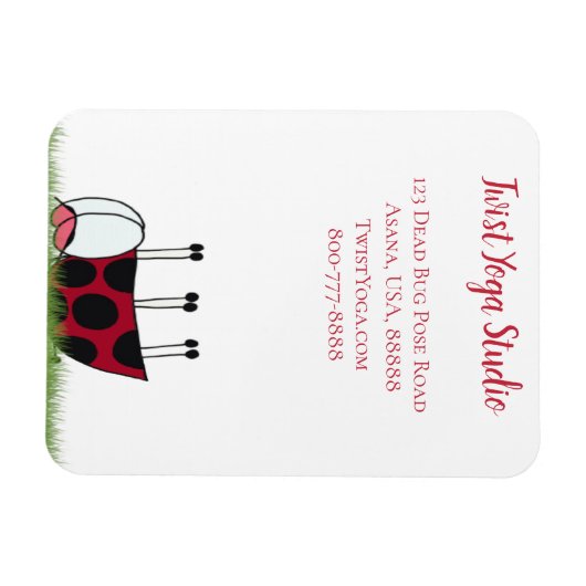Funny Ladybug Dead Bug Yoga Pose Magneet (Horizontaal)