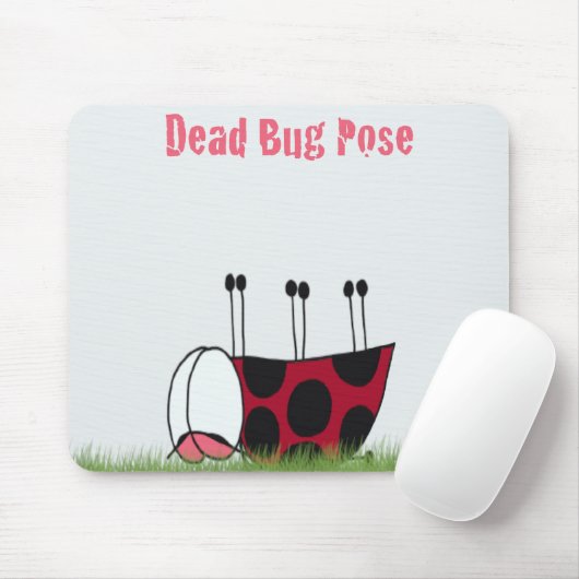 Funny Ladybug Dead Bug Yoga Pose Muismat (Met muis)