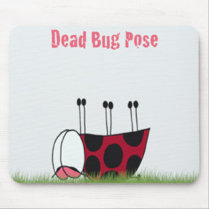 Funny Ladybug Dead Bug Yoga Pose Muismat