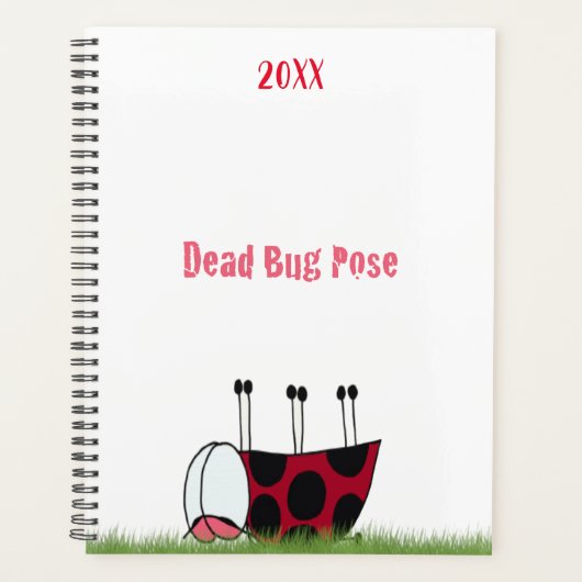 Funny Ladybug Dead Bug Yoga Pose Planner (Voorkant)