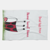 Funny Ladybug Dead Bug Yoga Pose Theedoek (Horizontaal)