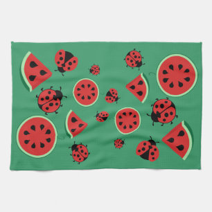 Funny Ladybug en Watermelon Theedoek