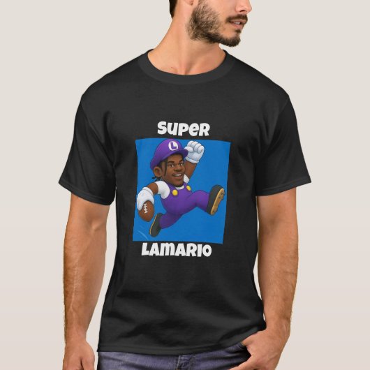 Funny Lamar Jackson x Mario T-Shirt (Devant)