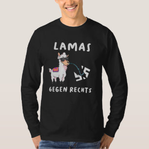 Funny Lamas tegen rechts Alpaca T-shirt