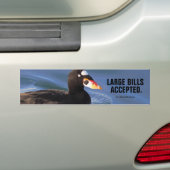 Funny Large Bills Accepted Surf Scoter Duck Bumpersticker (Op auto)