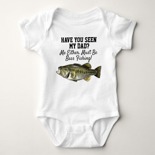 Funny Largemouth Bass Vist pap Fish Baby Bodys Romper (Voorkant)