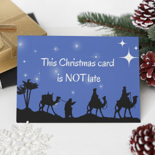 Funny Late Kerstmis Belated Holiday Kaart