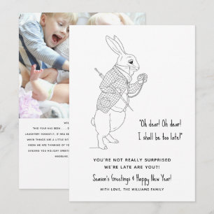 Funny Late Photo Happy Nieuwjaar Holiday Card Feestdagenkaart