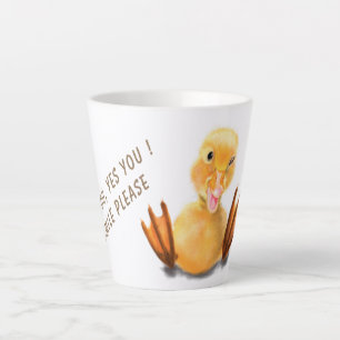 Funny Latte Mok met Happy Duck - Aangepaste tekst