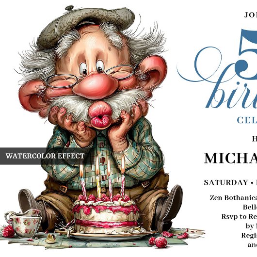 Funny Laugh Out Loud Man Turning 50 Invitation