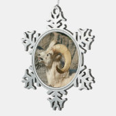 Funny Laughing Bighorn Sheep of Ram Tin Sneeuwvlok Ornament (Rechts)
