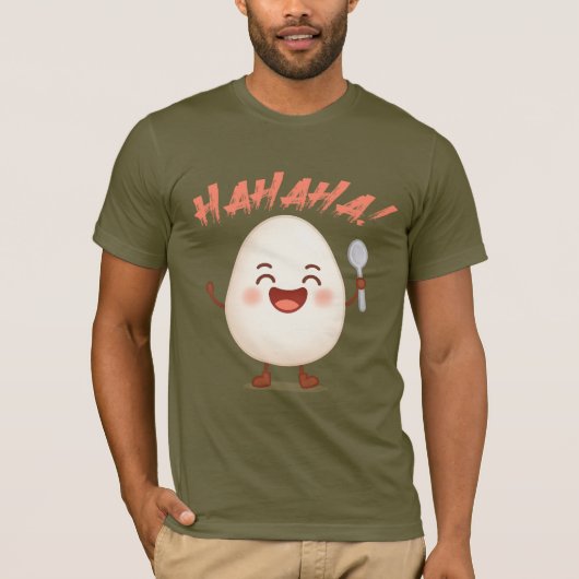 Funny Laughing Egg Cartoon Bella+Canvas T-Shirt (Devant)