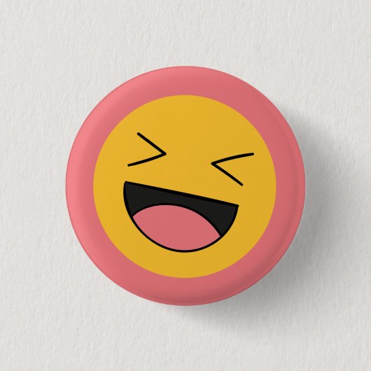 Funny Laughing Emoji Face Ronde Button 3,2 Cm (Voorkant)