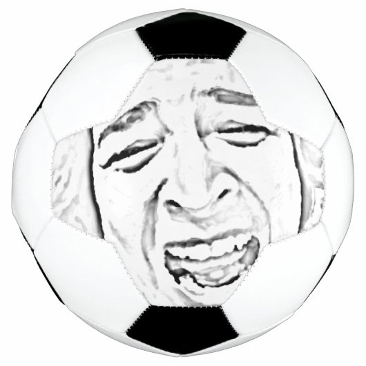 Funny Laughing Face Foto Drawing Design Voetbal (Voorkant)