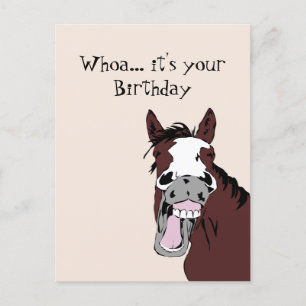 Funny Laughing Horse Birthday Humor Card Briefkaart