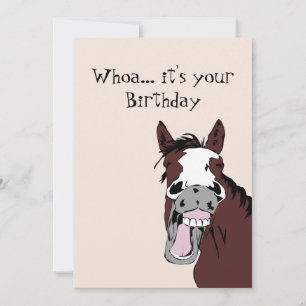 Funny Laughing Horse Birthday Humor Card Kaart