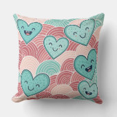 Funny laughing smiling hearts Design cushion  Kussen (Voorkant)