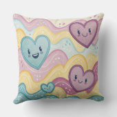 Funny laughing smiling hearts Design cushion  Kussen (Achterkant)