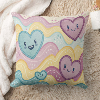 Funny laughing smiling hearts Design cushion Kussen