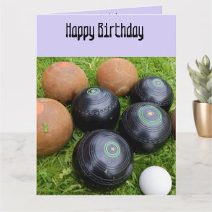 Funny Lavender Lawn Bowls, Big Birthday Kaart