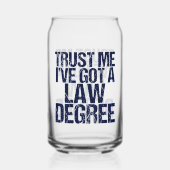 Funny Law School Afstuderen Advocaat Blikvorm Glas (Voorkant)