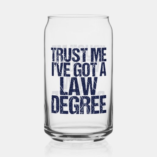 Funny Law School Afstuderen Advocaat Blikvorm Glas (Achterkant)