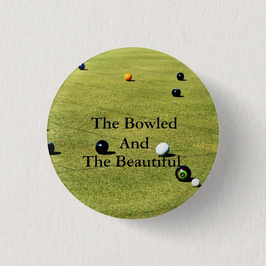Funny Lawn Bowls Bowled Game Design Ronde Button 3,2 Cm (Voorkant)