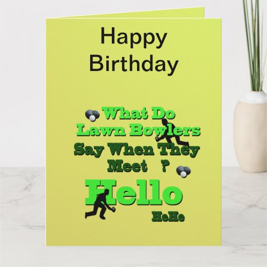 Funny Lawn Bowls Greeting, Big Birthday Kaart (Voorkant)