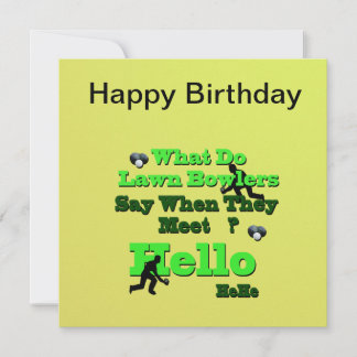 Funny Lawn Bowls Greeting, Flat Birthday Kaart