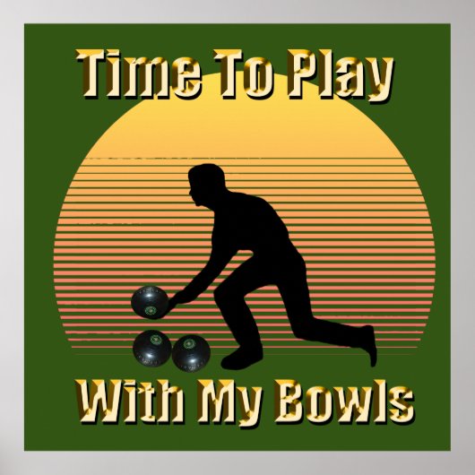 Funny Lawn Bowls Play Time, Poster (Voorkant)