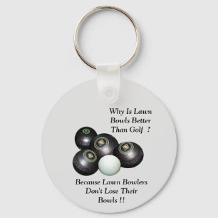 Funny Lawn Bowls Versus Golf Design, Key Ring Sleutelhanger