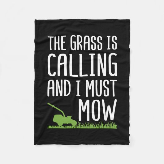 Funny Lawn Mowing - De gras roept Fleece Deken (Voorkant)