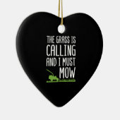 Funny Lawn Mowing - De gras roept Keramisch Ornament (Rechts)