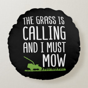 Funny Lawn Mowing - De gras roept Rond Kussen