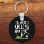 Funny Lawn Mowing - De gras roept Sleutelhanger (Voorkant)