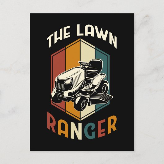 Funny Lawn Mowing Father Grass Mower Briefkaart (Voorkant)