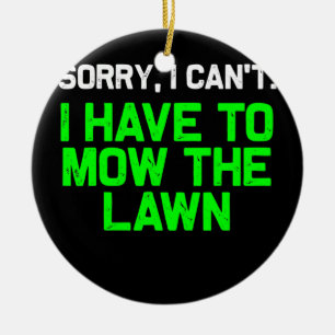 Funny Lawn Mowing Grass Cutting Mower Vader Keramisch Ornament