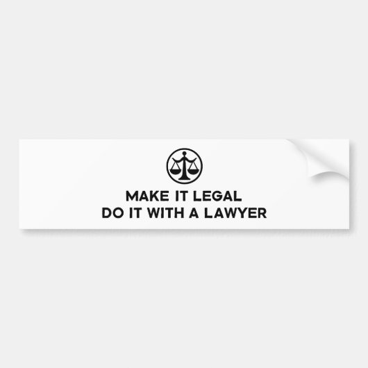 Funny Lawyer Bumpersticker (Voorkant)