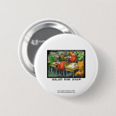 Funny Lawyer Cartoon Button "Salad Bar Exam" (Voorkant /achterkant)