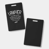 Funny Lawyer Definition Badge (Voor- en achterkant)