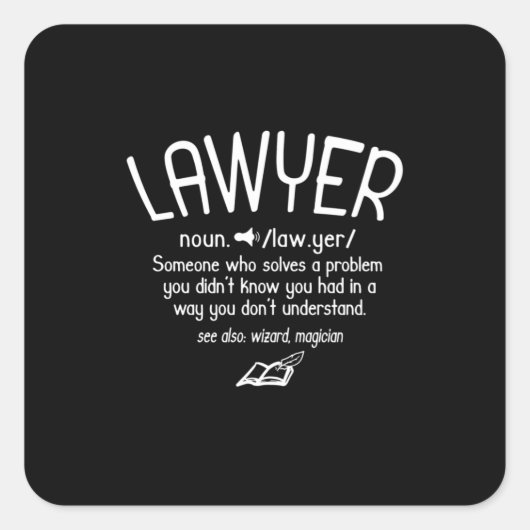 Funny Lawyer Definition Vierkante Sticker (Voorkant)