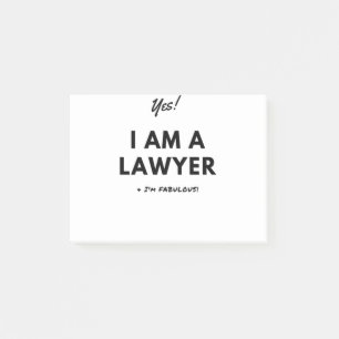 Funny Lawyer Quote in Black & White Post-it® Notes