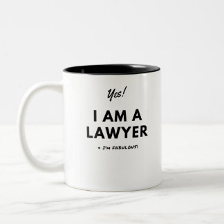 Funny Lawyer Quote in Black & White Tweekleurige Koffiemok
