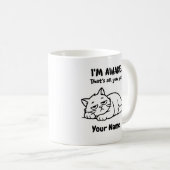 Funny Lazy Cat Coffee Mug | Custom I’m Awake (Devant droit)