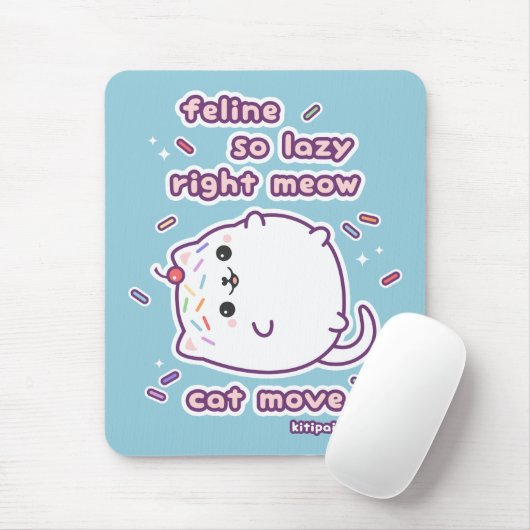 Funny Lazy Cat Pun Muismat (Met muis)