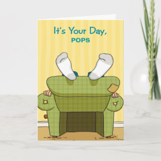 Funny Lazy Happy Vaderdag Wenskaart Kaart