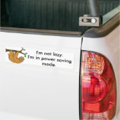 Funny Lazy Sloth Cartoon Bumpersticker (Op Truck)