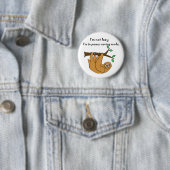 Funny Lazy Sloth Cartoon Ronde Button 5,7 Cm (In situ)