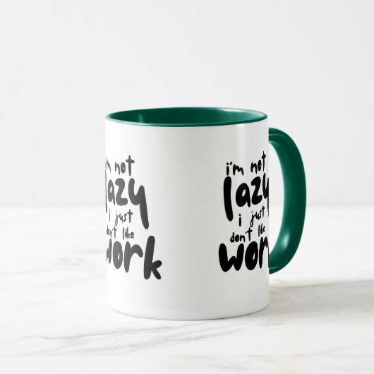 Funny Lazy Work Sarcastic Office Quote Coffee Mug Mok (Voorkant rechts)