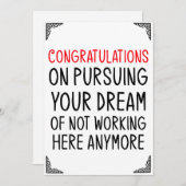 Funny Leaving Kaart Cadeauwerker (Voorkant / Achterkant)